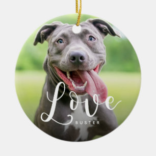 Niedlich Pet Foto Liebe Typografie Keramik Ornament