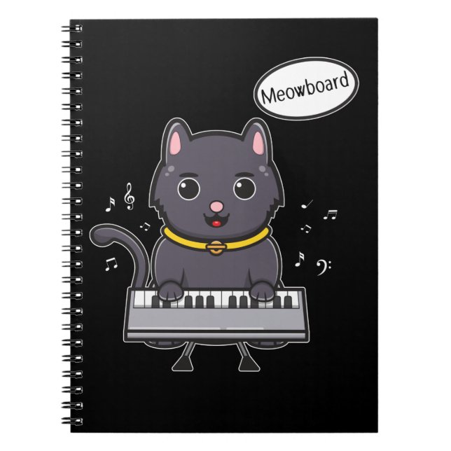 Niedlich Piano Cat Music Kitten Lover Notizblock (Vorderseite)