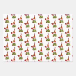 Niedlich Pickleball Weihnachtsgnomes Geschenkpapier Set