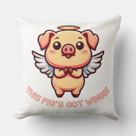 Niedlich Pig Angel Wings Cartoon Halo Kissen
