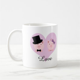 Niedlich Pig Couple Kaffeetasse