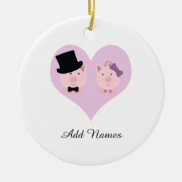 Niedlich Pig Couple Keramik Ornament