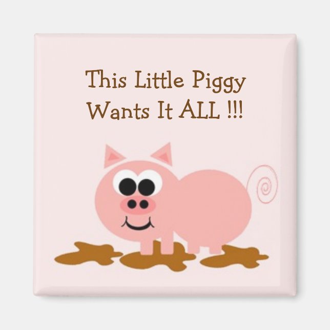 Niedlich Pig Magnet (Vorne)
