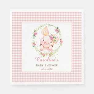 Niedlich Pig Pink Floral Baby Dusche Geburtstag Gi Serviette