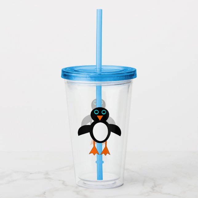 Niedlich Pinguin Acryltrinkbecher (Vorderseite)