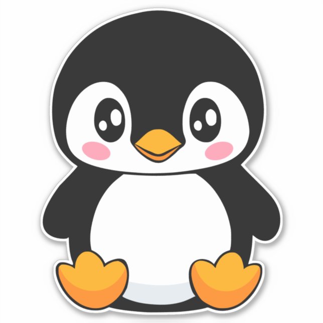 Niedlich Pinguin Aufkleber (Vorderseite)