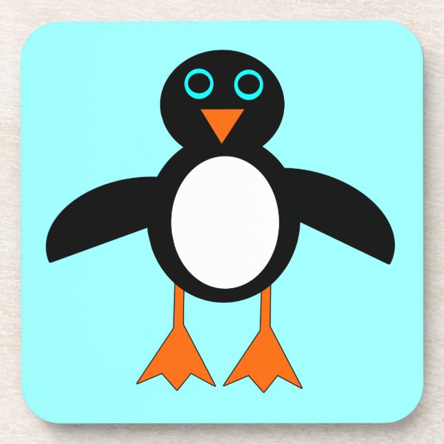 Niedlich Pinguin Cork Untersetzer (Vorderseite)