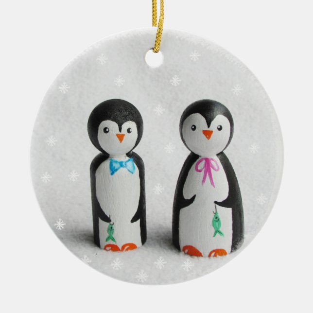 Niedlich Pinguin Keramik Ornament (Vorne)
