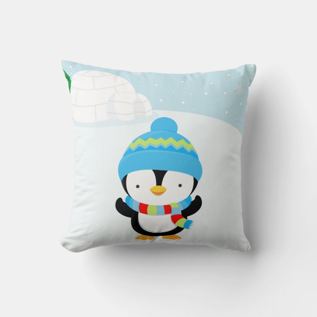 Niedlich Pinguin Kissen (Vorderseite)