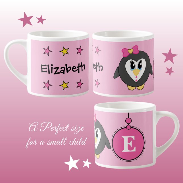 Niedlich Pinguin pinkgelb mit Sternenkind Espressotasse (Von Creator hochgeladen)