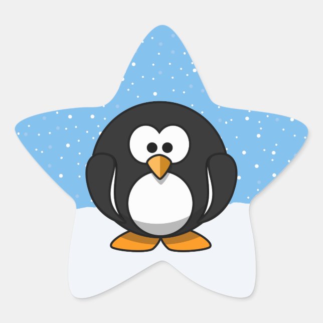 Niedlich Pinguin Stern-Aufkleber (Vorderseite)