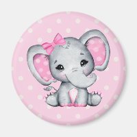 Niedlich Pink Baby Elephant mit Polka Dot Oars
