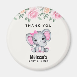 Niedlich Pink Baby Elephant und Rose Grenzen Viele Magnet