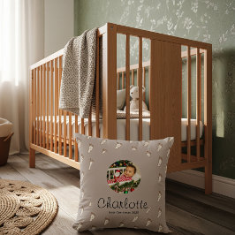 Niedlich Pink Baby Footprints Baby's First Christm Kissen