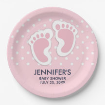 Niedlich Pink baby Girl Footprints Baby Dusche