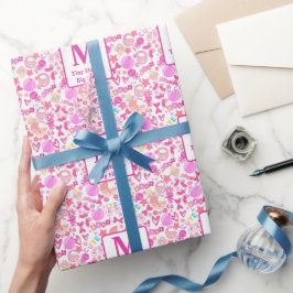 Niedlich Pink Baby Girl Kinderzimmer Muster person Geschenkpapier