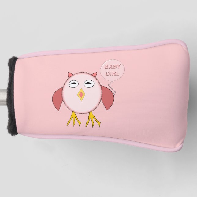 Niedlich Pink Baby Girl Owl Golf Putter Abdeckung Golf Headcover (Vorderseite)
