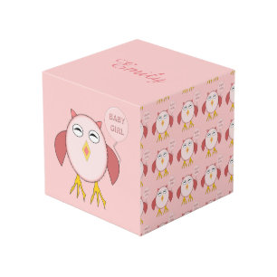 Niedlich Pink Baby Girl Owl Personalisiert Würfel