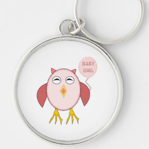 Niedlich Pink Baby Girl Owl Schlüsselanhänger