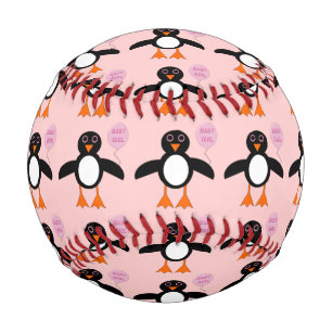 Niedlich Pink Baby Girl Penguin Baseball