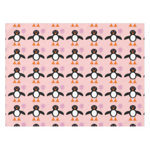 Niedlich Pink Baby Girl Penguin Tableclout Tischdecke
