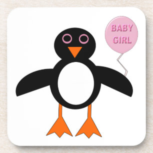 Niedlich Pink Baby Girl Penguin Untersetzer
