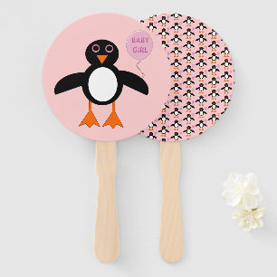 Niedlich Pink Baby Girl Pinguin Hand Fan Fächer