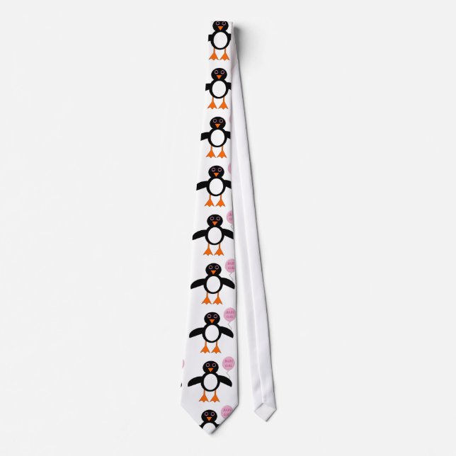 Niedlich Pink Baby Girl Pinguin Krawatte (Vorderseite)