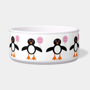 Niedlich Pink Baby Girl Pinguin Pet Bowl Napf