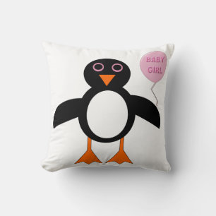 Niedlich Pink Baby Girl Pinguin Pillow Kissen