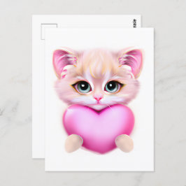 Niedlich Pink Baby Kitten Postkarte