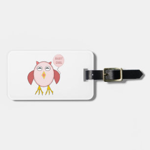 Niedlich Pink Baby Owl Custom Gepäckanhänger