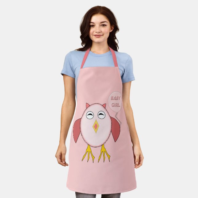 Niedlich Pink Baby Owl Schürze (Getragen)