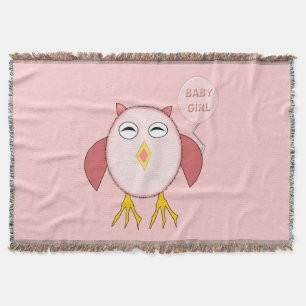 Niedlich Pink Baby Owl Throw Blanket Decke