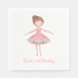 Niedlich Pink Ballerina Dancer Serviette