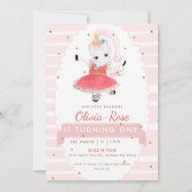 Niedlich Pink Ballerina Einhorn Glitzer Girl Birth