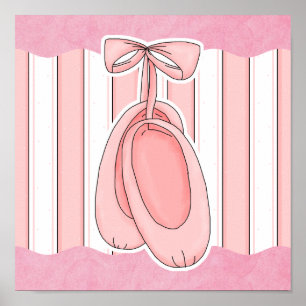 Niedlich Pink Ballerina Toe Shoes Poster