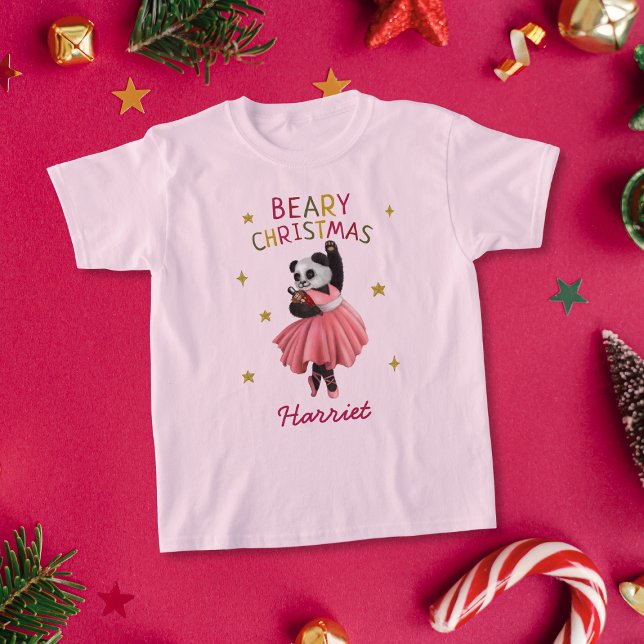 Niedlich Pink Ballet Dance Panda Weihnachten T-Shirt (Von Creator hochgeladen)