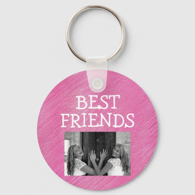 Niedlich Pink Best Friends Besties BESTE FREUNDIN  Schlüsselanhänger (Vorderseite)