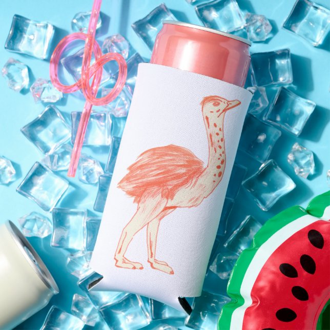 Niedlich Pink Bird Artistic Baby Ostrich Selters Dosenkühler (In Situ Sommer)