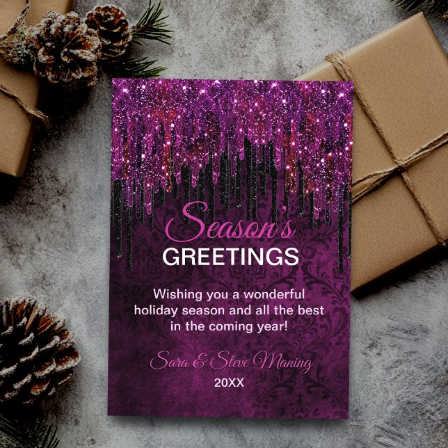 Niedlich Pink Black Glitzer Tropfen Weihnachten Ne (Von Creator hochgeladen)