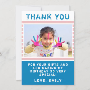 Niedlich Pink Blue Birthday Vielen Dank für Ihre F