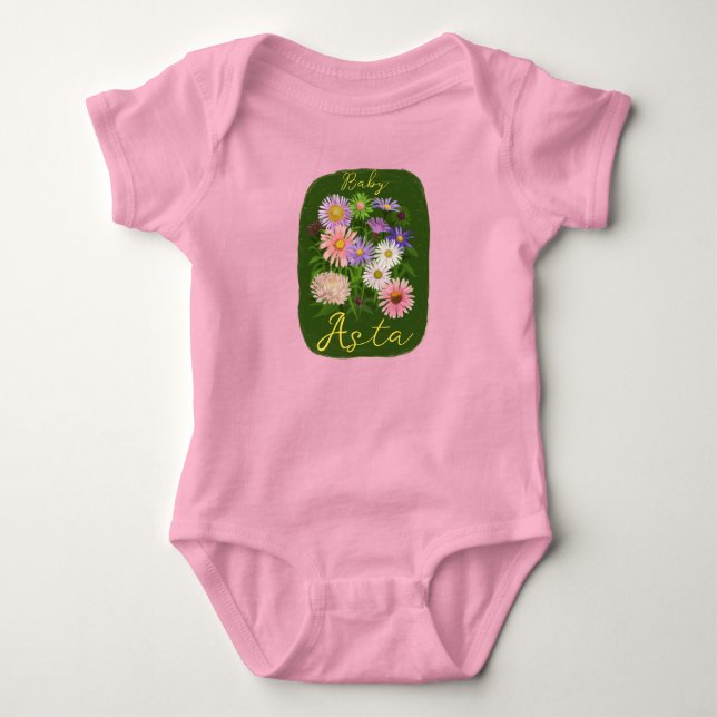 Niedlich Pink Blumenkarosserieanzug aus einem Stüc Baby Strampler (Vorderseite)