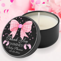 Niedlich Pink Bow Footprint Girl Baby Dusche Gefal