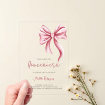 Niedlich Pink Bow Girly Quinceanera Geburtstag
