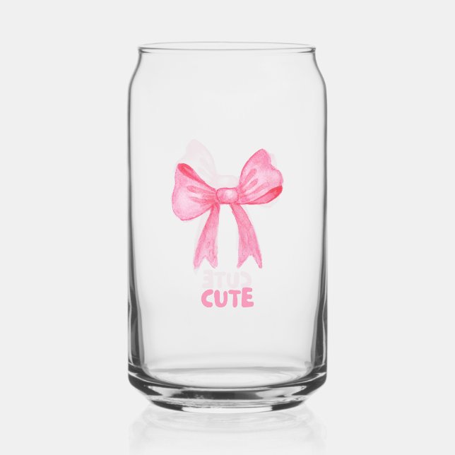 "NIEDLICH" Pink Bow Trinkbehälter Set. Dosenglas (Vorderseite)