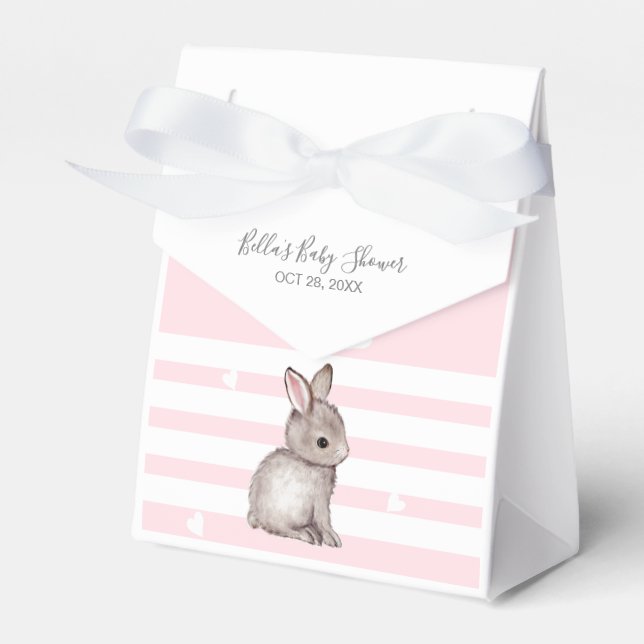 Niedlich Pink Bunny Baby Dusche Geschenkschachtel (Vorderseite)
