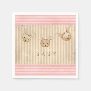 Niedlich Pink Bunny Baby Girl Babydusche Serviette