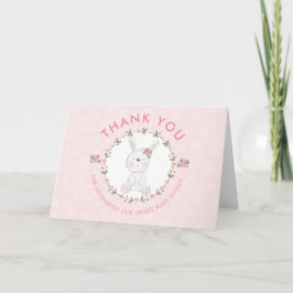 Niedlich Pink Bunny Birth Ankündigung Dankeschön K