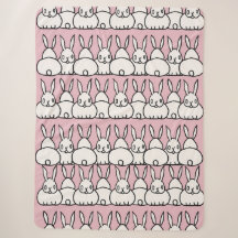 Niedlich Pink Bunny Blanket - Fleece - Sherpa